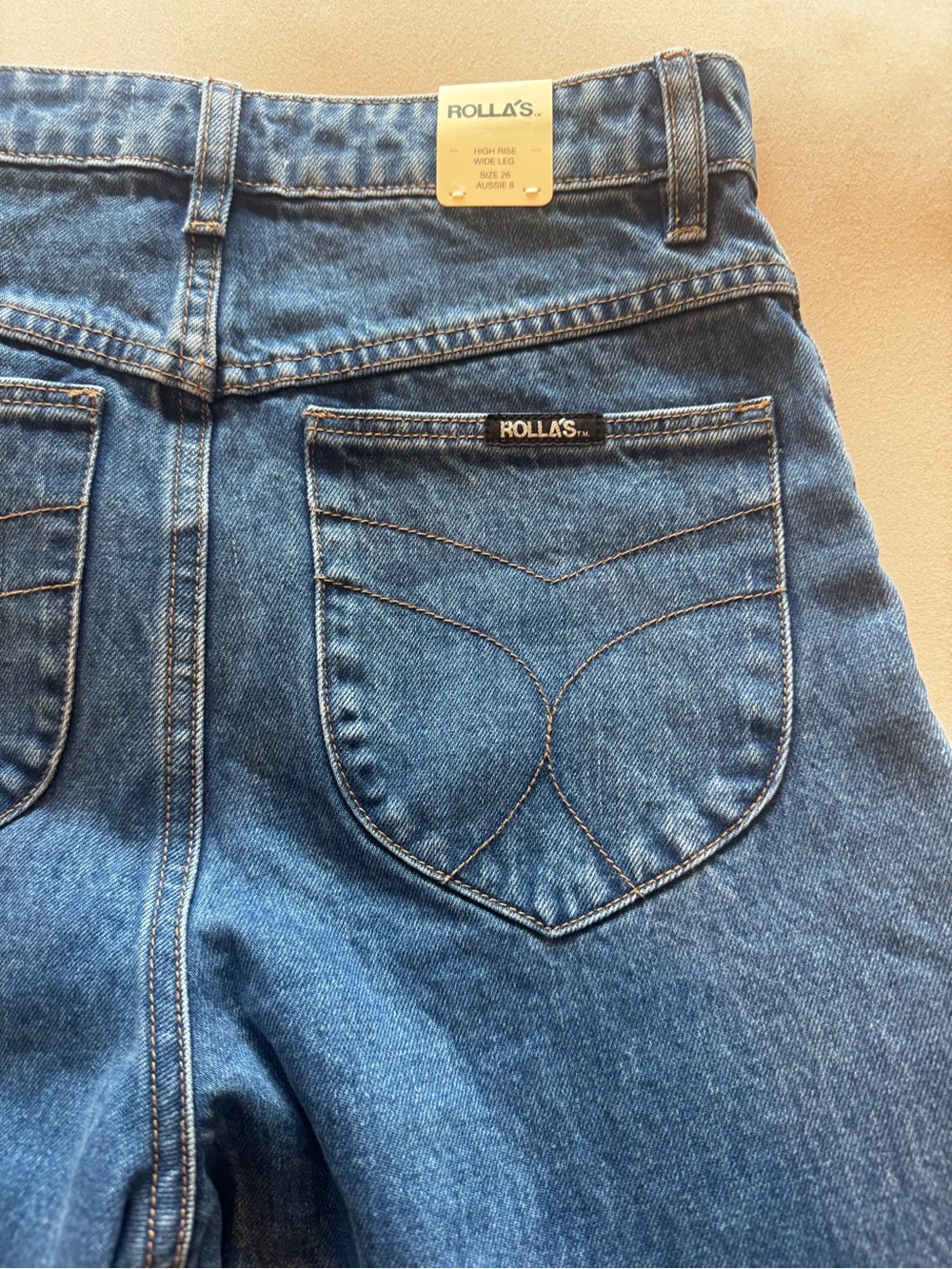 ROLLA'S Medium Blue High-Rise Wide Leg Jeans